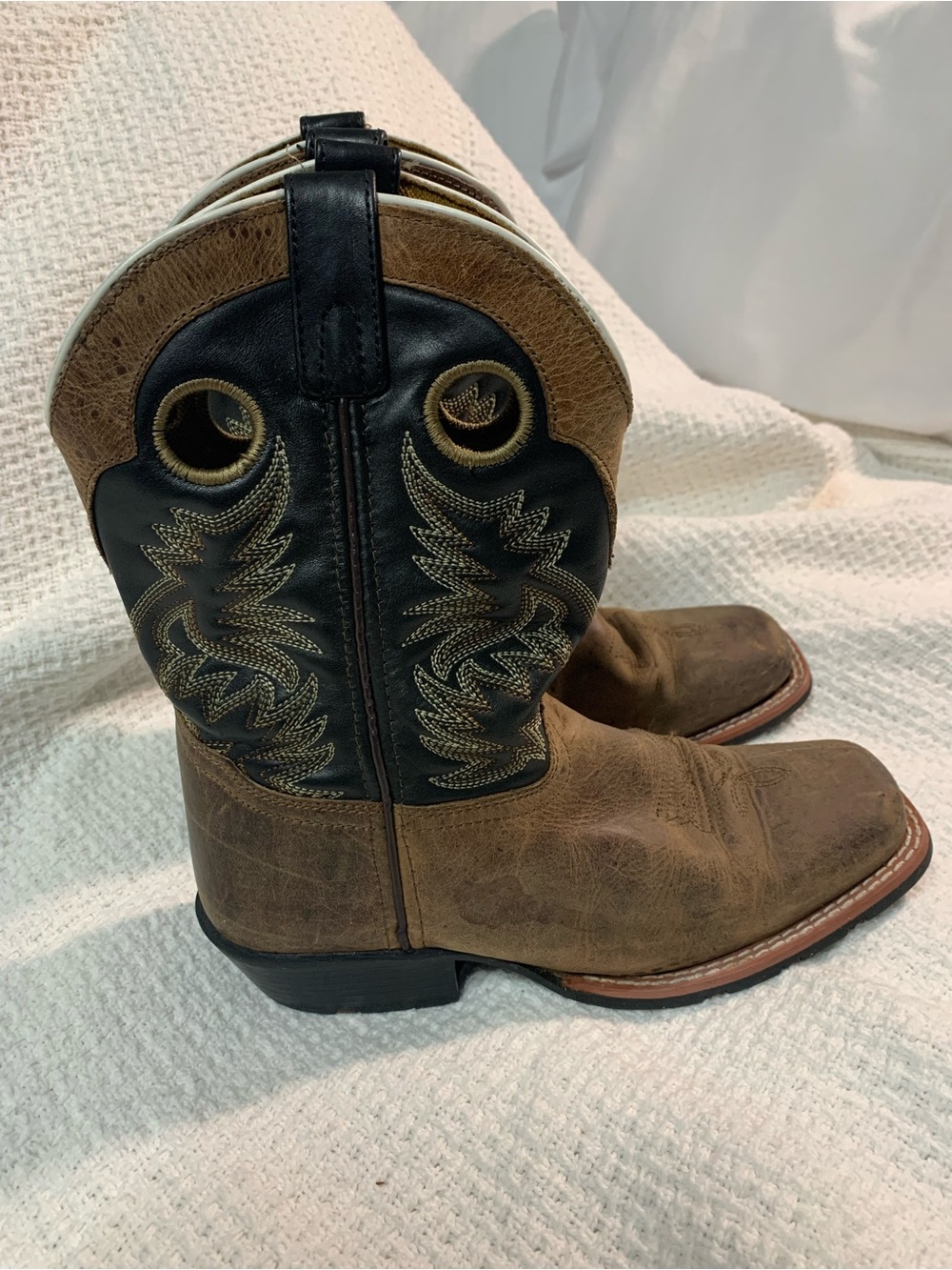 Dan Post Kids Brown & Black Western Pull-On Boots